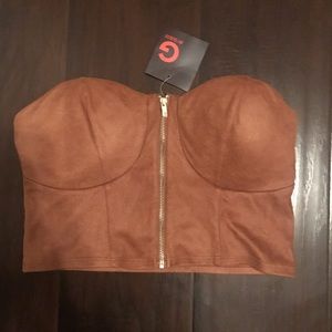 GUESS suede cropped bustier